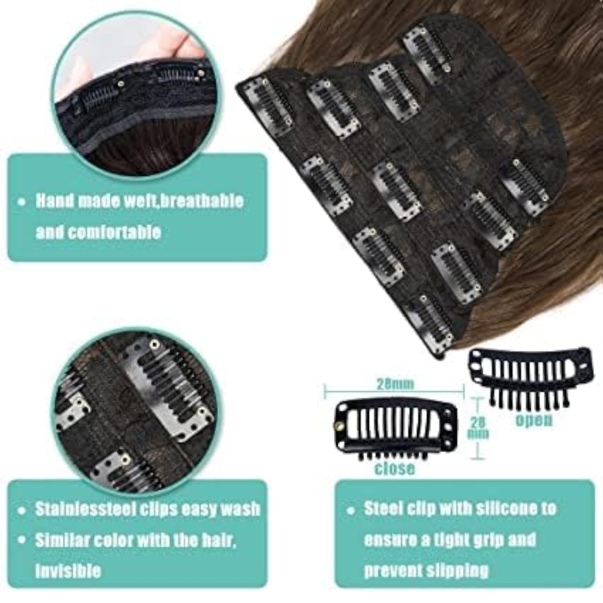 Women's Curly/Wavy Hair Extensions, 14 Clips Full Head